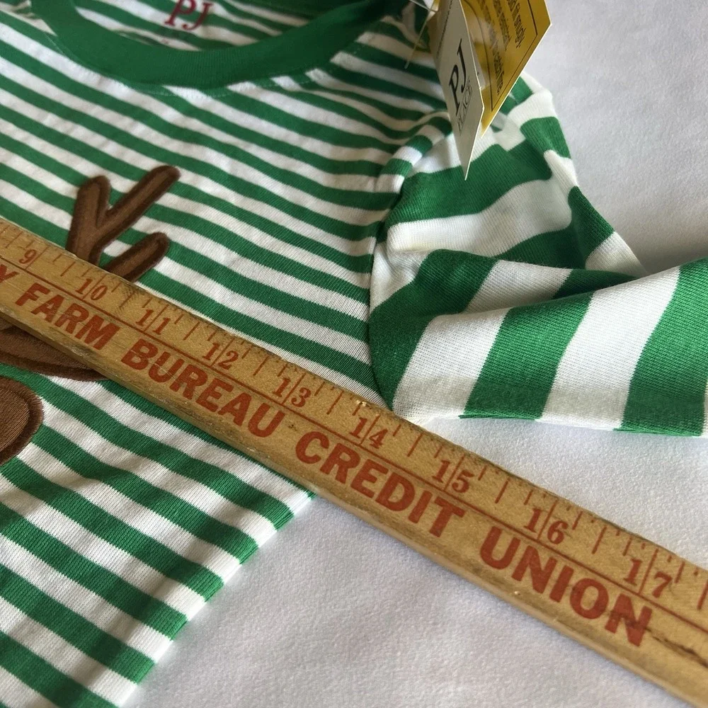 The‎ Childrens Place Snug Fit Reindeer Pajamas Green Striped Holiday Unisex 14